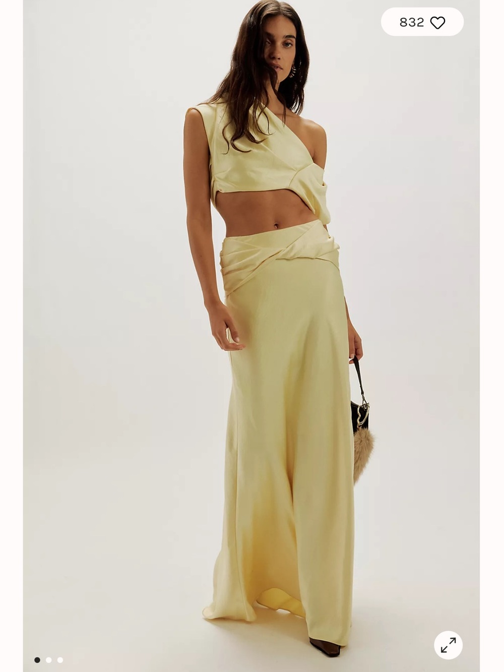 Free People Arcina Ori Andi Draped Off Shoulder Top + Maxi Skirt Set M